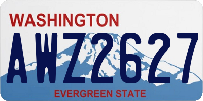 WA license plate AWZ2627