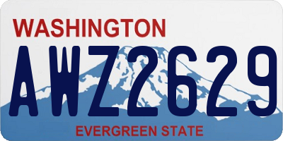 WA license plate AWZ2629