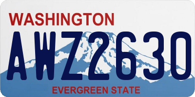 WA license plate AWZ2630