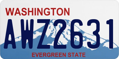 WA license plate AWZ2631