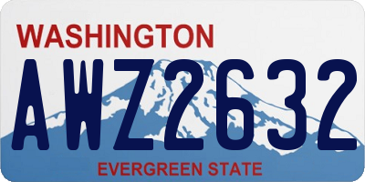 WA license plate AWZ2632