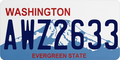 WA license plate AWZ2633