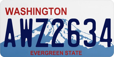WA license plate AWZ2634