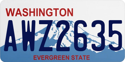 WA license plate AWZ2635