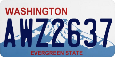 WA license plate AWZ2637