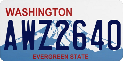 WA license plate AWZ2640