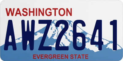 WA license plate AWZ2641