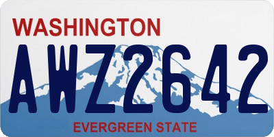WA license plate AWZ2642
