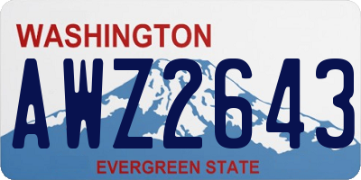 WA license plate AWZ2643