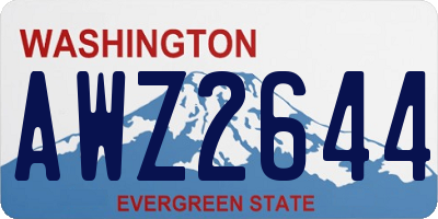 WA license plate AWZ2644