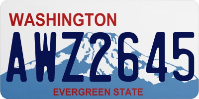 WA license plate AWZ2645