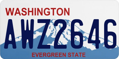 WA license plate AWZ2646
