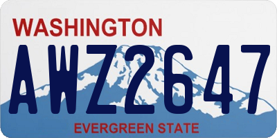 WA license plate AWZ2647