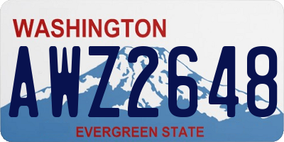WA license plate AWZ2648