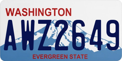 WA license plate AWZ2649