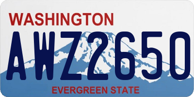 WA license plate AWZ2650