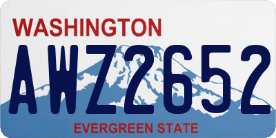 WA license plate AWZ2652