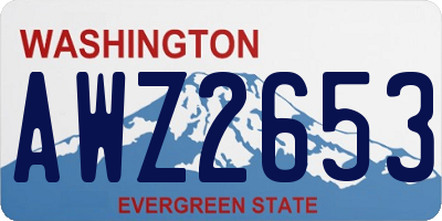 WA license plate AWZ2653