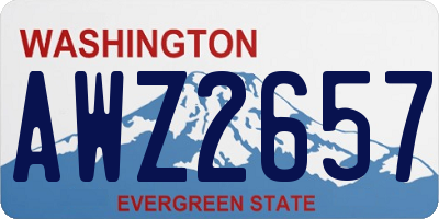 WA license plate AWZ2657