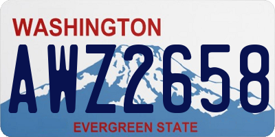 WA license plate AWZ2658