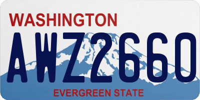 WA license plate AWZ2660