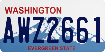 WA license plate AWZ2661