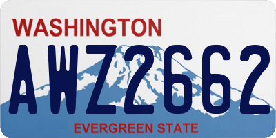 WA license plate AWZ2662