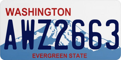WA license plate AWZ2663