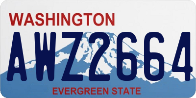 WA license plate AWZ2664