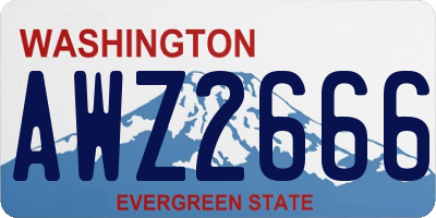 WA license plate AWZ2666