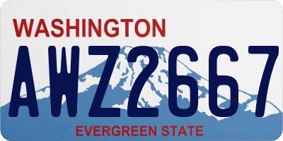 WA license plate AWZ2667