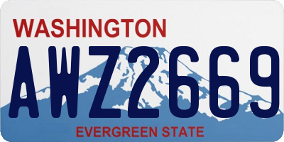 WA license plate AWZ2669