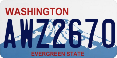 WA license plate AWZ2670