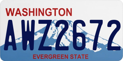 WA license plate AWZ2672