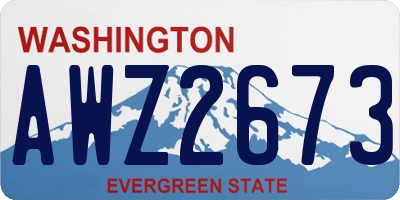 WA license plate AWZ2673
