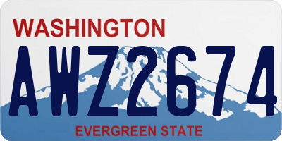 WA license plate AWZ2674