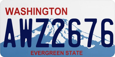 WA license plate AWZ2676