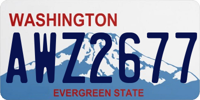 WA license plate AWZ2677