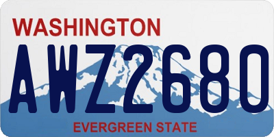 WA license plate AWZ2680