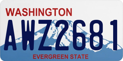 WA license plate AWZ2681