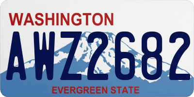 WA license plate AWZ2682