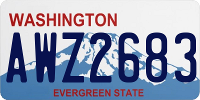 WA license plate AWZ2683
