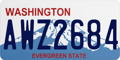 WA license plate AWZ2684