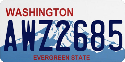 WA license plate AWZ2685