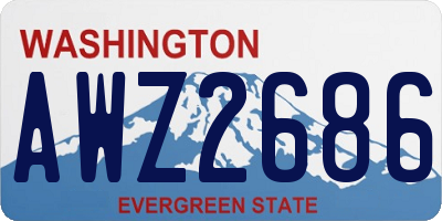 WA license plate AWZ2686