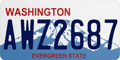 WA license plate AWZ2687