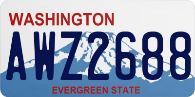 WA license plate AWZ2688