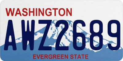WA license plate AWZ2689