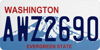 WA license plate AWZ2690