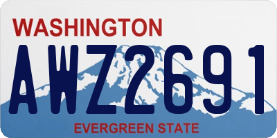 WA license plate AWZ2691